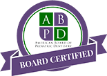 The image features a logo with text elements, including  ABD,   BOARD CERTIFIED,  and other smaller text, all within a circular frame. The style of the image suggests it is a digital graphic, possibly used for certification purposes.